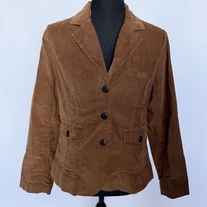 Women’s Talbots corduroy brown retro blazer sz 10p